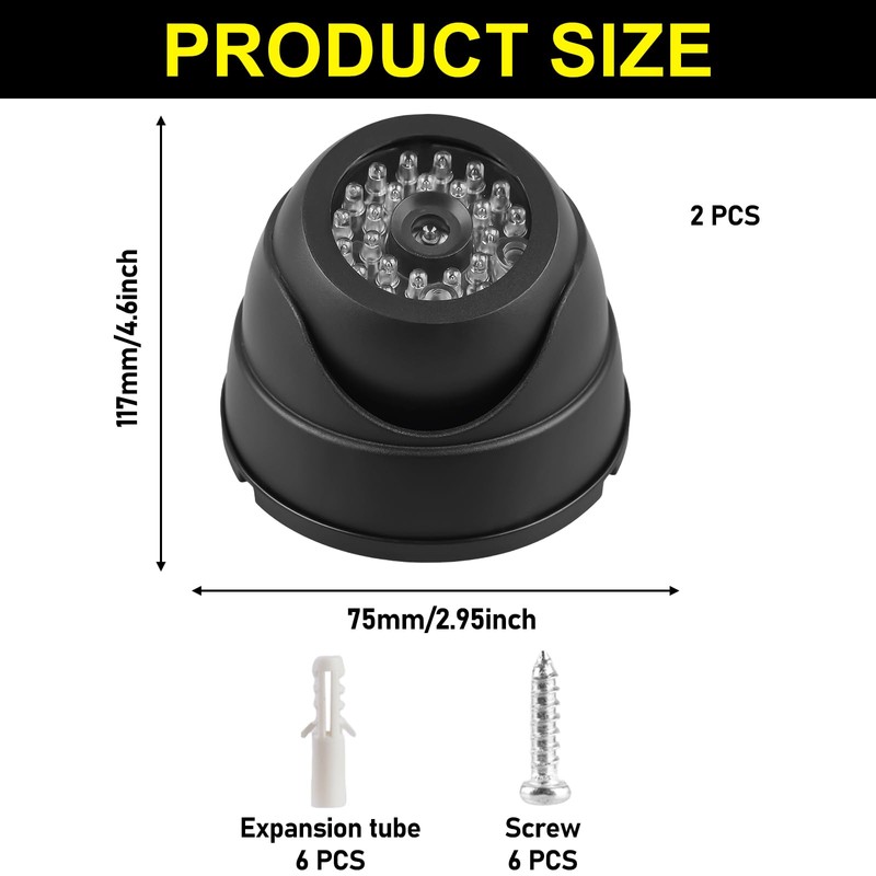 GBKDQQ Pack of 2 dummy cameras, surveillance camera, dummy camera