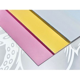 3 Pack Mirror Cast Acrylic Plexiglass Sheets 1/8” Thick (3mm) Easy to Cut Plastic Plexi Glass with Protective Paper for Signs, DIY Display Projects, Crafts, Shelves (Gold Mirror, 12" x 24")