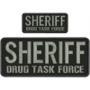SHERIFF DRUG TASK F EMBROIDERY PATCH 4X10 AND 2X5 HOOK