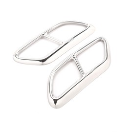 Exhaust Pipe Covers, 1 Pair Car Exterior Exhaust Pipe Muffler Covers Compatible with Volvo S90 V90 2016-2019 S60 2020, ABS Tailpipe Covers, Exhaust Trims (Light Silver)