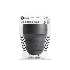 Mindart Stojo Folding Tumbler, BIGGIE 12.0 fl oz (355 ml), Diameter 3.5 x H 5.0 inches (90 x 127 mm), Carbon