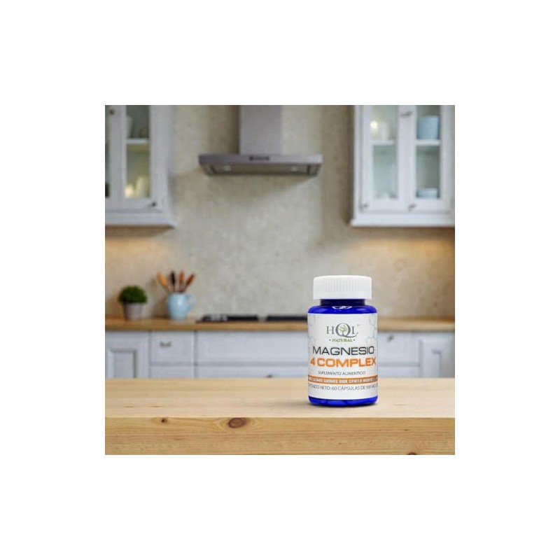 Magnesio 4 Complex HQL Natural 60 caps 500mg. Glicinato, gluconato,