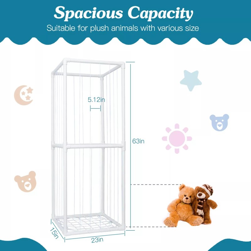NewHome Toys PVC Shelf Storage Plush Plush Stuffed Animal Holder
