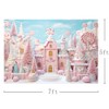 MEHOFOND 7x5ft Christmas Backdrop Candy Gingerbread Castle Winter Snowflake Icing