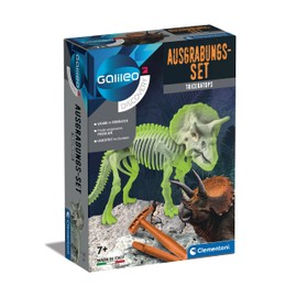 Clementoni 59273 Galileo Discovery Triceratops Excavation Kit, Exciting Toy for Children, Digging Dinosaur Fossils, for Small Explorers Aged 7+