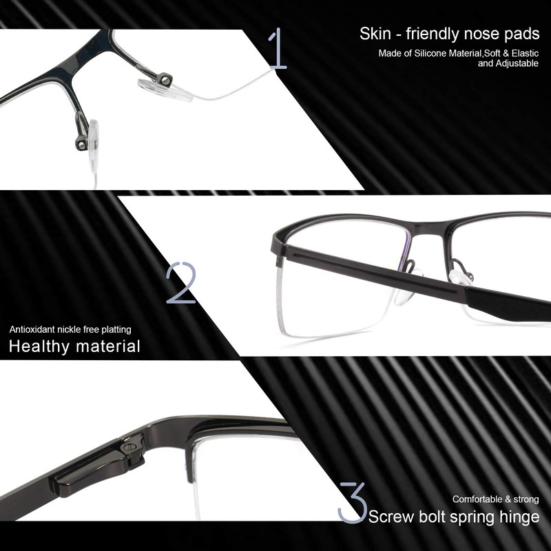 Global Glasses Men's Frame Glasses Blocking Blue Light Gaming Computer