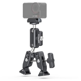 ROZOER Magnetic Camera Mount Clamp for DJI Osmo Action 5 Pro/4/3 with Crab Clamp Max 2.75"/70mm + 3.84" Ballhead Magic Arm & Magnetic Quick Release Adapter