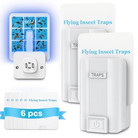 Indoor Fly Trap with UV Light - 2 Devices & 6 Sticky Refills