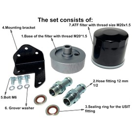 Universal Bracket - Spacer F02 12 mm 1/2 for CVT variator filter with ATF filter M20x1.5 Remote CVT Oil Filter Mount, It can be installed on a car, SUV, truck or special equipment