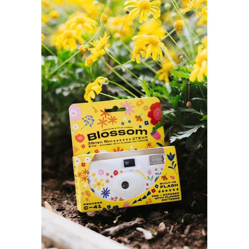 Retocolor Blossom 400 35mm 使い捨てフィルムカメラ 27EXP、ISO400、カラーネガティブフィルム、フォーカスフリー、使いやすい、フラッシュ内蔵、使い捨て (フィルムとバッテリー付属) (BLOSSOM)