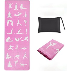 SNAKUGA Travel Yoga Mat, Non Slip Exercise Suede Mat with Carry Bag, All-Purpose Fitness Mat with High Density Anti-Tear Surface for Women, Ideal for Pilates Workout (72'' x 26'' x 1.5mm Thick)