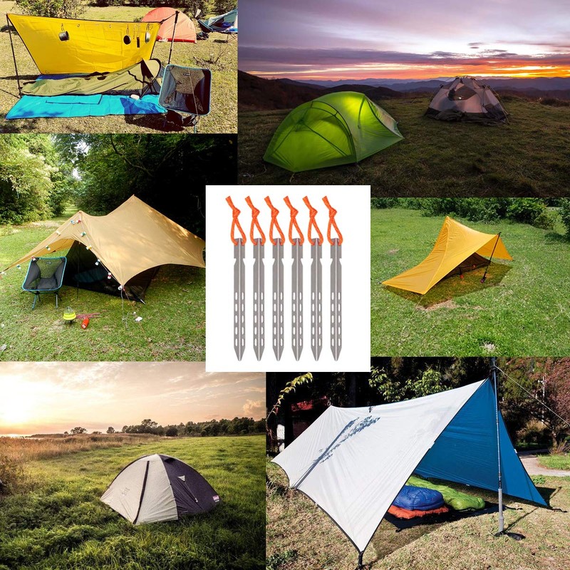 Tripmas Ultralight Titanium Tent Stakes - Anticorrosive Tent Pegs V-Shaped