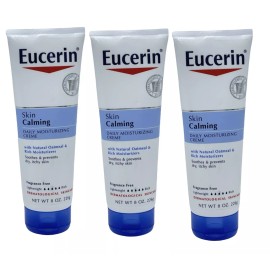 Eucerin 3 Pack Eucerin Skin Calming Daily Moisturizing Creme 8 oz Fragrance Free Cream