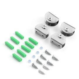 Stainless Steel Glass Shelf Brackets, 4-Pack