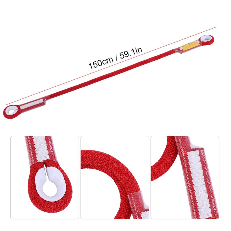 60/120/150cm Outdoor Survival Climbing Safety Rope with Ring Bearing(Red 150cm)