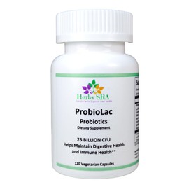 Herbs SRA PROBIOLAC Advanced Probiotic Blend - Supports Gut Health and Digestive Balance - 25 Billion CFU, 18 Probiotic Strains. 120 Capsules.