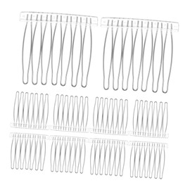 TOVINANNA 10Pcs Stainless Steel Tooth Hair Combs for Women Durable Decorative Hair Styling Pins for Weddings Bridal Veils and Elegant Hairstyles White Metal Slide Combs for DIY Crafts and