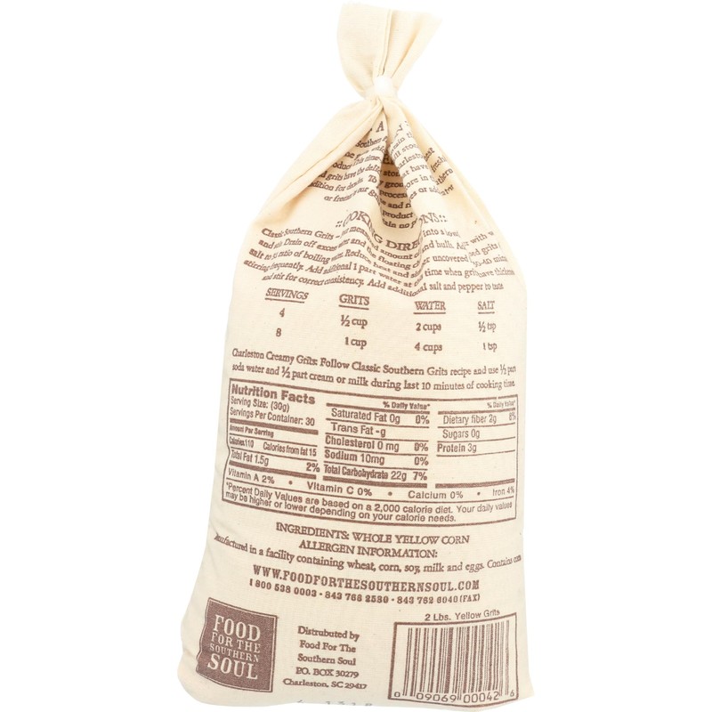 Charleston Favorites Stone Ground Grits - Yellow 2 Lbs