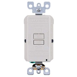 Leviton Blank Face GFCI, 20 Amp, Self Test, LED Indicator Light, Provides GFCI Protection Where an Outlet is not Needed, GFRBF-W, Light Almond