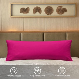 iMaylex Soft 100% Egyptian Cotton Zipper Pillow Case, Cozy and Lightweight, Easy Care, Fuchsia, Body, 20" x 54"