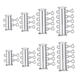 Gadpiparty 8pcs Multi Strands Lock Clasp Jewelry Connector for Bracelets and Necklaces Accessories Easy to Use Lightweight Versatile for Layered Designs