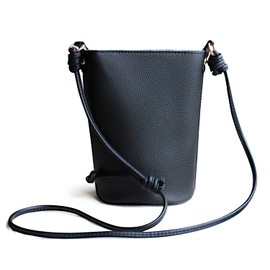 [Libetter] Women's Smartphone Shoulder Bag, Smartphone Pouch, Crossbody Style, Vertical, Lightweight, Leather-like PU, Black