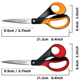 OneName Lefty Scissors,Left Handed Scissors Adults,Stainless Steel Sharp Blade Soft Comfort-Grip Handles Lefty Scissor for School Office Home Crafting Sewing Cutting Fabric Paper 8 Inch 3 Pack
