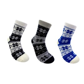 American Mammoth 3 Pairs Cozy Cabin Socks for Women - Aloe Infused Fuzzy Fluffy Comfortable Socks