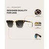 WearMe Pro Polarized Semi-Rimless Rectangular Sunglasses (Blaze Tortoise/Gradient Black Lens)