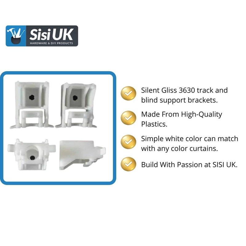 Track and Blind Support Brackets White Caravan Window Curtain Track