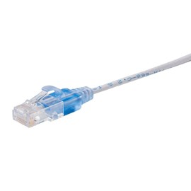Monoprice SlimRun Cat6A Ethernet Patch Cable - Network Internet Cord - RJ45, Stranded, UTP, Pure Bare Copper Wire, 30AWG, 0.5 Feet, White, 5-Pack
