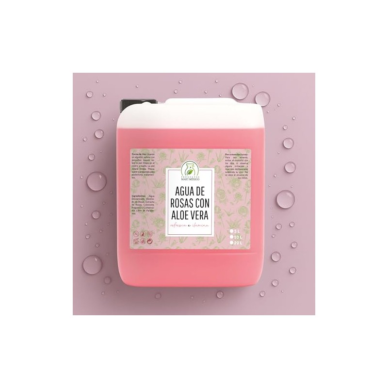 Agua De Rosas Con Áloe Vera Facial Productos Mart Mexico