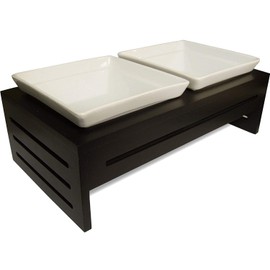 ProsperDog Elevated Dog Dish Pet Food Bowls With Stand, Raised Ceramic Cat Dishes Holder Set, Pet Feeding Station