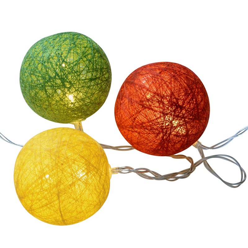 WeRChristmas 20 Cotton Ball Warm White LED Light String Christmas