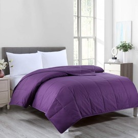Cottonpure 100% Sustainable Cotton Filled Blanket, Full/Queen, Plum