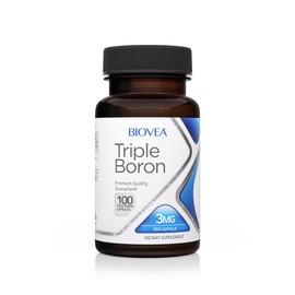 Biovea | Triple Boron 3 mg | Combinación de Citrato, Aspartato y Glicinato de Boro | Apoya Huesos, Funcion Cerebral, Articular y Hormonal | 100 Cápsulas Vegetarianas