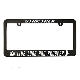 Live Long and Prosper License Plate Frame Holder Black Plastic Car Auto Accessories