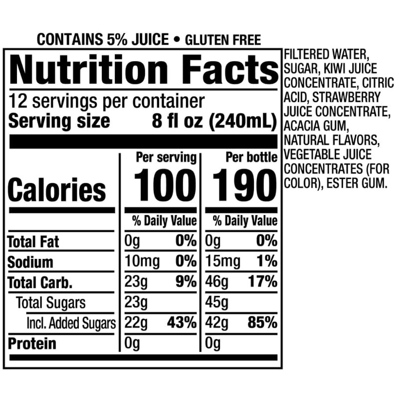 Snapple Kiwi Strawberry All Natural Juice Drink Gluten Free 100%