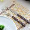 Rivet ABS Faux Wood Handle Silverware Set - 6-Piece Stainless