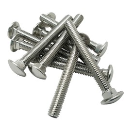 FOREVERBOLT FBCB3835P10 3/8-16 X 3 1/2" Carriage Bolts, 18-8 SS, Finish NL-19, PK10
