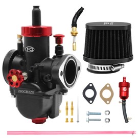 PE28 Carburetor with Air Filters Carb Jets Starter Valve Set Fit Flange Motorcycle Engine Replacement for Dirt Pit Bike Mini Bike Motocross ATV（Style A)