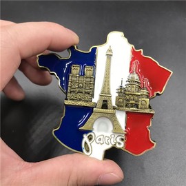 1PC Multicolor 3D Fridge Magnets Sticker - France Map Fridge Sticker,Resin Magnets for Fridge Decorative,Paris Travel Souvenirs,Eiffel Tower Set Home Accessorie,Refrigerator Decorative Accessories