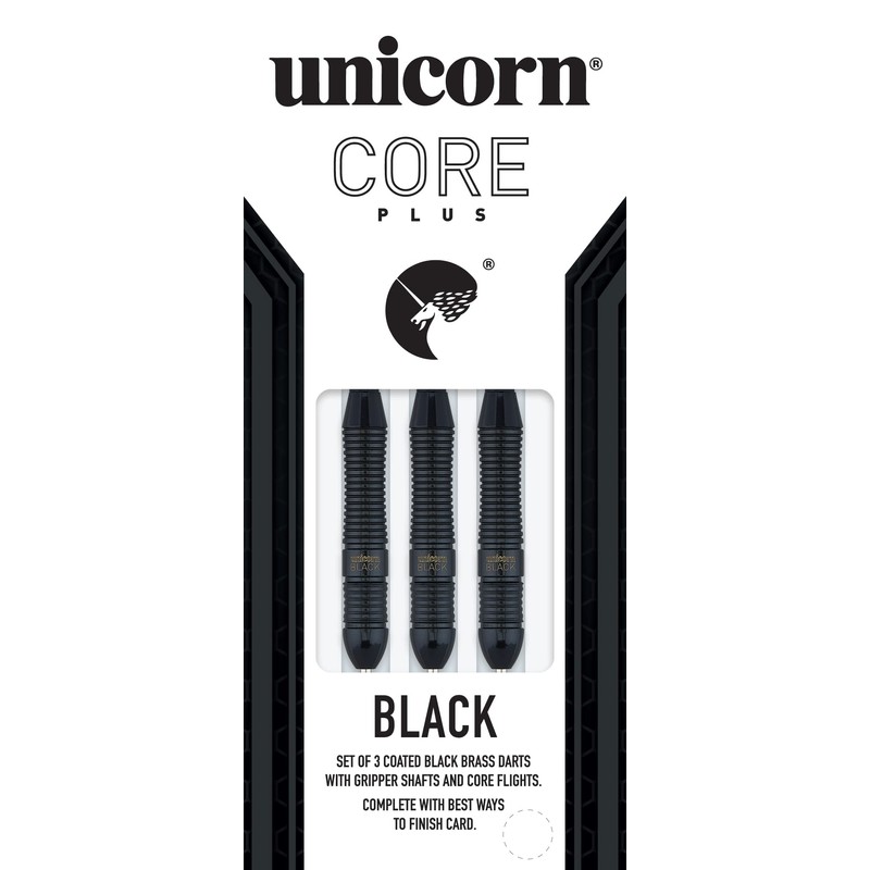 Unicorn Steel Tip Darts Set | Core Plus Black Brass
