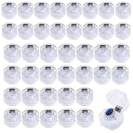 BEANPRECOY 40 Pcs Plastic Ring Boxes, Jewelry Storage Boxes, Earrings Ring Display Organizer Case with Foam with Foam for Storing Rings, Jewelry, Earrings