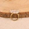 Wire Wrapped Natural White Quartz Crystal Rough Stone Ring, US
