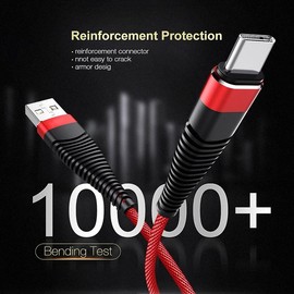6ft and 10ft Long USB-C Cables Fast Charge Type-C Cord Compatible with Lenovo Legion Y700 (2025)/Legion Tab (2024), Power Wire Data Sync Red Braided High Speed