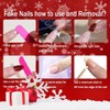 Christmas Red French Tips Nude Press on Nails Short Square