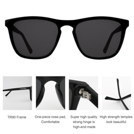 FUOFEN Polarized Sunglasses Men Trendy - Fashion Glasses for Men, shades Men sunglasses, Black