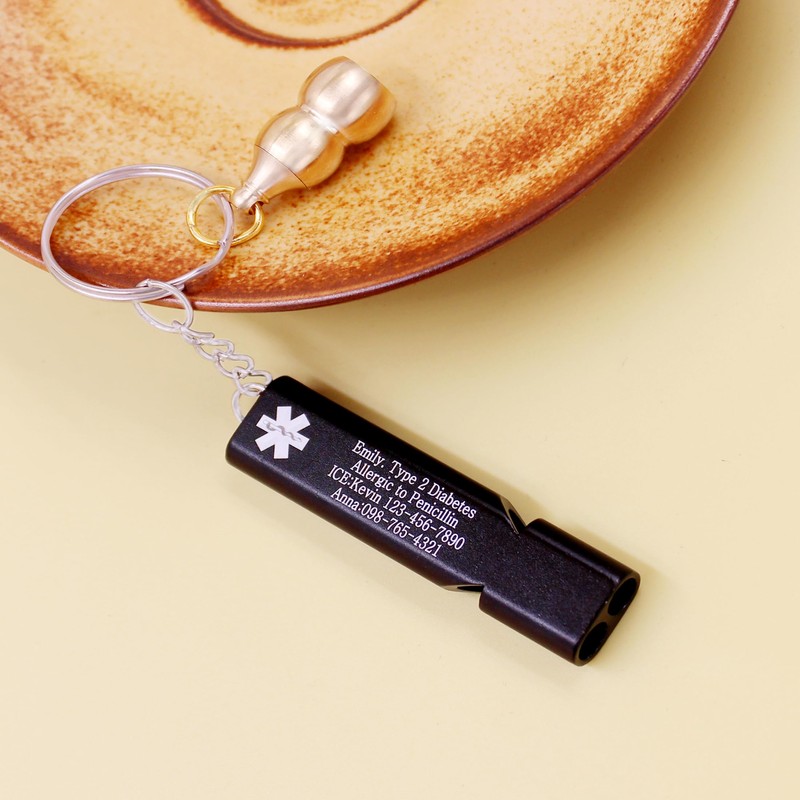 JunyiDIY Heart Disease Emergency Keychain with Powerful Whistle and Portable