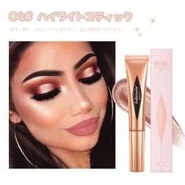 GECOMO Liquid Highlight Blush Eyeshadow Multifunctional Makeup Stick with Sponge Head 6 Colors 12ml - 04#